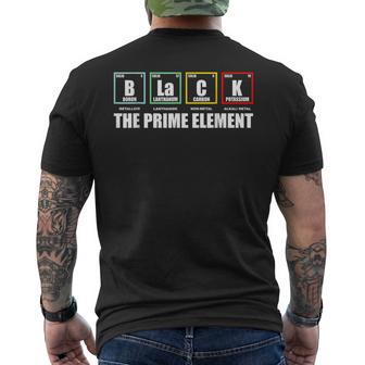 Black The Prime Element Black History Month Periodic Table Men's T-shirt Back Print - Monsterry