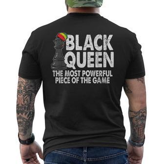 Black Queen The Most Powerful Piece Black History Month Men's T-shirt Back Print - Monsterry CA