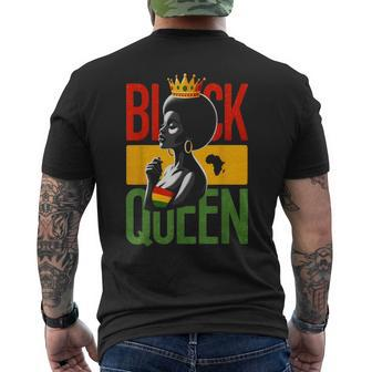 Black Queen Black History Queen Afro-African American Women Men's T-shirt Back Print - Thegiftio UK