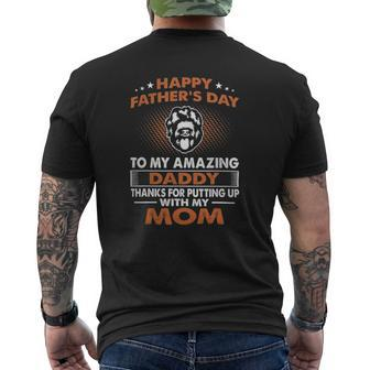 Black Russian Terrier Dog Dad Happy Father's Day Mens Back Print T-shirt | Mazezy UK