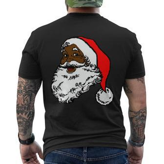 Black Santa Claus Christmas Mens Back Print T-shirt - Thegiftio UK