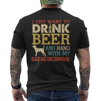 Black And Tan Coonhound Dad Drink Beer Hang With Dog Men's T-shirt Back Print - Monsterry CA