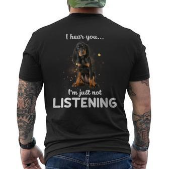 Black And Tan Coonhound I Hear You Not Listening Men's T-shirt Back Print - Monsterry UK