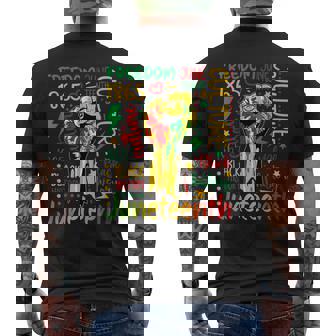 Black History 1865 Free-Ish Peace Love Junenth Men's T-shirt Back Print | Mazezy