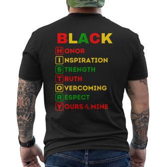 Black History Definition Cool Black History Month Men's T-shirt Back Print | Mazezy
