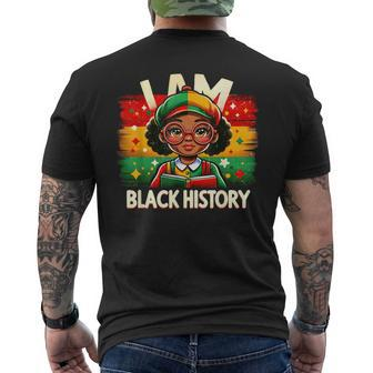 I Am Black History Black History For Afro Girls Men's T-shirt Back Print - Seseable