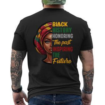Black History Honoring Past Inspiring Future Women Men's T-shirt Back Print - Monsterry DE