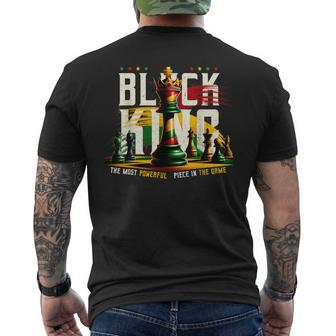 Black History Black King The Most Powerful Piece In The Game Men's T-shirt Back Print - Seseable