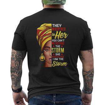 Black History Month 2022 African Woman Afro I Am The Storm Mens Back Print T-shirt - Thegiftio UK