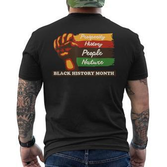 Black History Month African American Pride Fist Women Men's T-shirt Back Print - Seseable