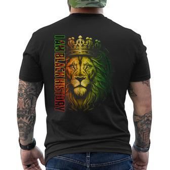 Black History Month Lion Black History Black King Mens Men's T-shirt Back Print - Monsterry CA