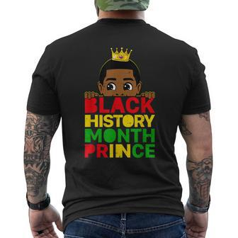 Black History Month Prince African Melanin Boy Toddler Sons Men's T-shirt Back Print - Monsterry