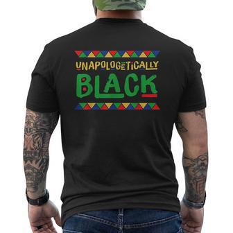 Black History Month Unapologetically Black African Mens Back Print T-shirt - Thegiftio UK