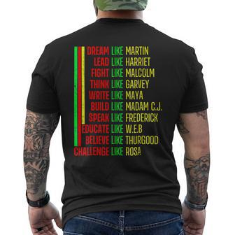 Black History Pride Martin Black Afro African Men's T-shirt Back Print | Mazezy