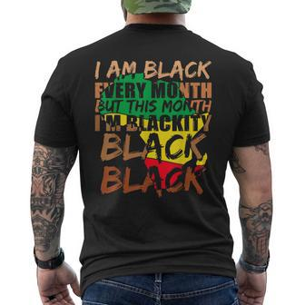 Blackity Black Every Month Black History Bhm African Mens Back Print T-shirt - Thegiftio UK