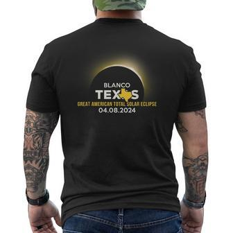Blanco Tx Texas Total Solar Eclipse 2024 Men's T-shirt Back Print | Mazezy DE