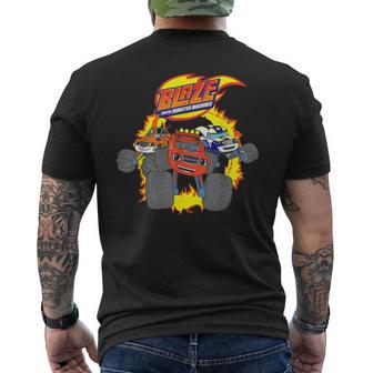 Blaze & The Monster Machines Ring Of Fire Group Men's T-shirt Back Print - Monsterry