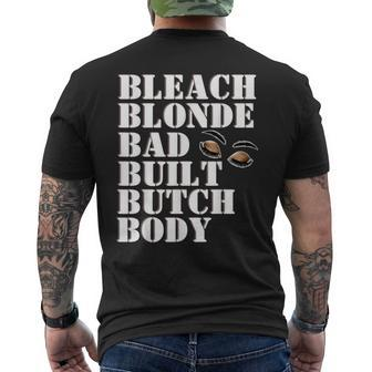 Bleach Blonde Bad Built Graphic Letter Print Men's T-shirt Back Print - Monsterry CA