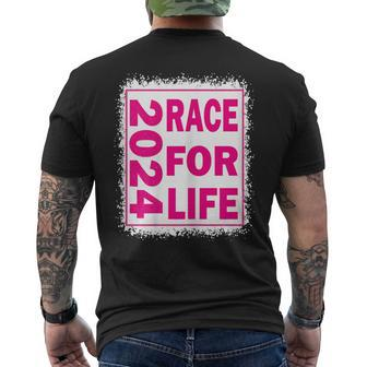 Bleached Pink Vintage Retro Muddy Race For Life 2024 Men's T-shirt Back Print - Monsterry