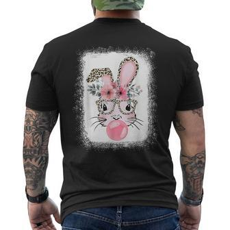Bleached Rabbit Bunny Blowing Bubble Gum Easter Day Men's T-shirt Back Print - Thegiftio UK