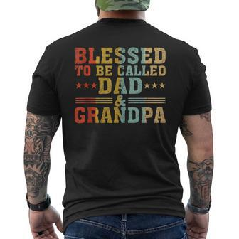 Blessed To Be Called Dad And Grandpa Retro Father's Day Men's T-shirt Back Print - Thegiftio UK
