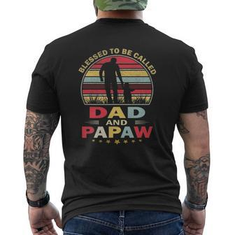 Blessed To Be Called Dad And Papaw Vintage Father's Day Mens Back Print T-shirt | Mazezy DE