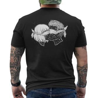 Blindfold Love Kiss The Valentine Cosmic Couple Men's T-shirt Back Print - Monsterry CA