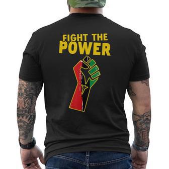 Blm Fight Power Fist Racial Social Justice Pan African Flag Men's T-shirt Back Print - Monsterry DE