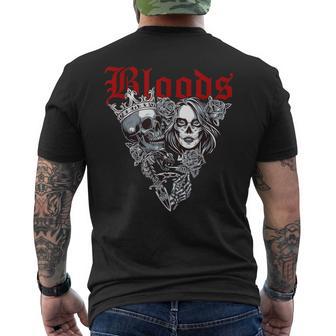 Bloods Hip Hop Gangster T-shirt imprimé au dos - Cadeauxyz