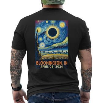 Bloomington Indiana Total Solar Eclipse 2024 Starry Night Men's T-shirt Back Print - Monsterry DE