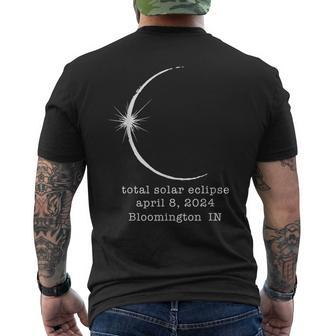Bloomington In Solar Total Eclipse April 2024 Indiana Men's T-shirt Back Print | Mazezy