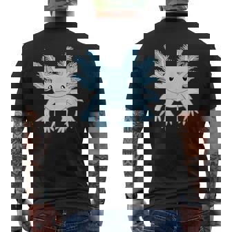 Blue Axolotl Kawaii Axolotl Lover Men's T-shirt Back Print - Thegiftio UK