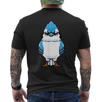 Blue Jay Bird Cyanocitta Cristata Emoticon Men's T-shirt Back Print - Monsterry