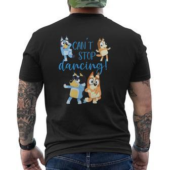 Bluey-Dad-Can't-Stop-Dancing-For-Father-Day Mens Back Print T-shirt | Mazezy