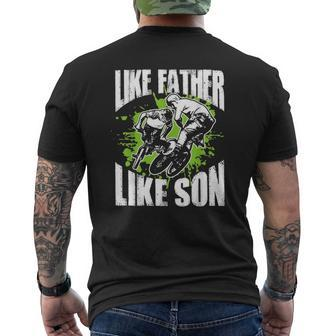 Bmx Biker Like Father Like Son Bmx Bike Lover Mens Back Print T-shirt | Mazezy
