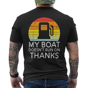My Boat Doesnt Run On Thanks Gas Joke Boat Captain Men Men's T-shirt Back Print - Monsterry DE
