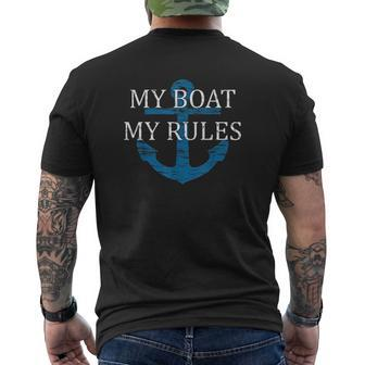 My Boat My Rules Boating Captain Lake Life Boating Mens Back Print T-shirt - Thegiftio UK