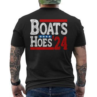 Boats & Hoes 24 Vintage Logo For Your Step Brothers Men's T-shirt Back Print - Seseable