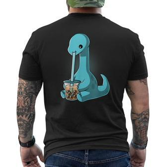 Boba Dinosaur Kawaii Cute Anime Boba Dino Bubble Tea Men's T-shirt Back Print - Monsterry UK
