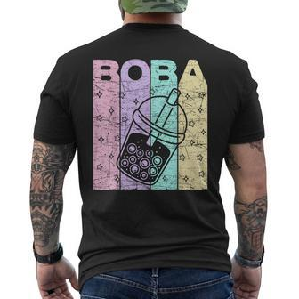 Boba Tea Pastel Bubble Tea Lover Retro Men's T-shirt Back Print - Seseable
