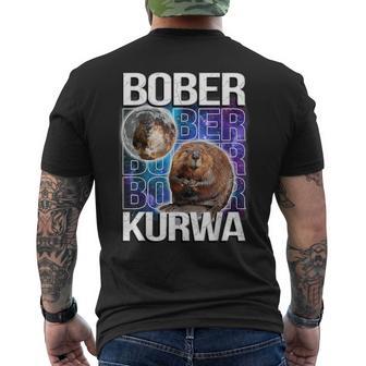 Bober Kurwa Flannelette Meme Galaxy Universe T-Shirt mit Rückendruck - Geschenkecke