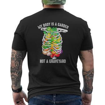 My Body Is A Garden Not A Graveyard Veggie Mens Back Print T-shirt - Thegiftio UK
