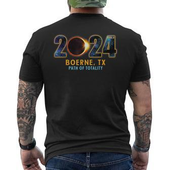 Boerne Texas Total Eclipse Solar 2024 Men's T-shirt Back Print - Monsterry