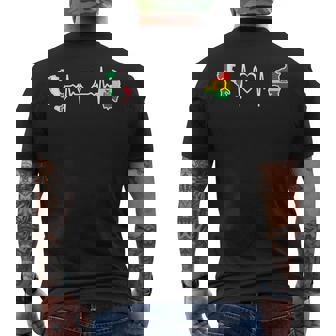 Bolivia Italy Flag Italian Bolivian Heartbeat Men's T-shirt Back Print | Mazezy