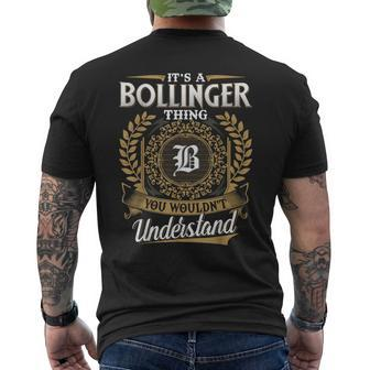 Bollinger Family Last Name Bollinger Surname Personalized Men's T-shirt Back Print - Seseable