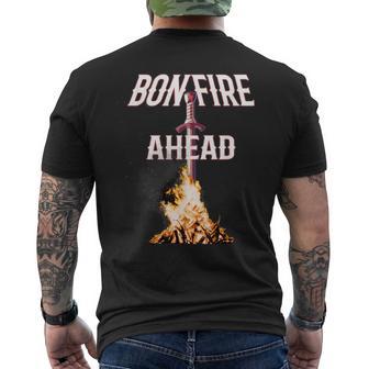 Bonfire Ahead Soul Gamers In Dark Places Fan Men's T-shirt Back Print - Monsterry