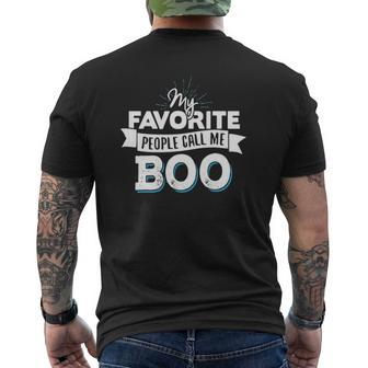 Boo My Favorite People Call Me Boo Mens Back Print T-shirt | Mazezy