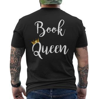 Book Queen Bookworm Literature Nerdy Men's T-shirt Back Print - Monsterry