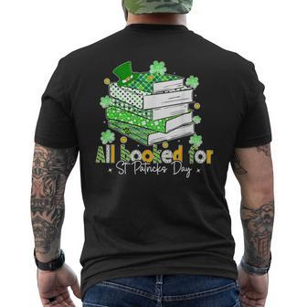 All Booked For St Patrick's Day Bookish Leprechaun Bookworm Men's T-shirt Back Print - Thegiftio