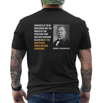 Booker T Washington Quote Black History Month Mens Back Print T-shirt - Seseable